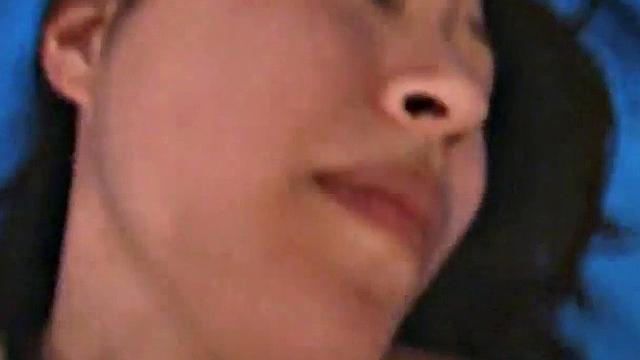 Japanese babe gets her pussy pounded in POV in a missionary position