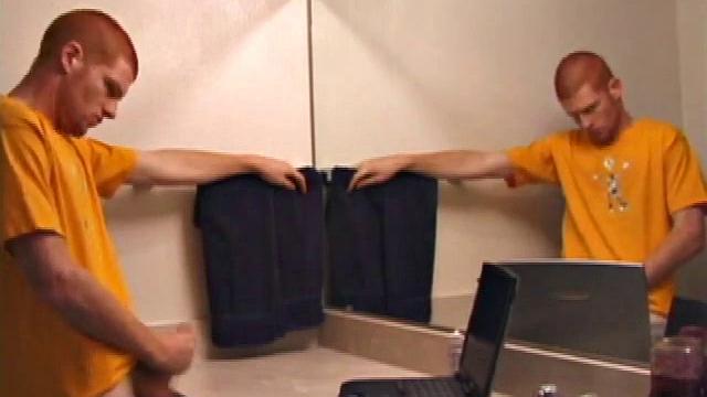 Young Tristian's Hot Solo Scene: Bathroom Jerk Off and Mirror Cum Shot