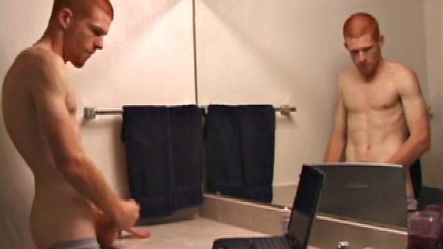 Young Tristian's Hot Solo Scene: Bathroom Jerk Off and Mirror Cum Shot