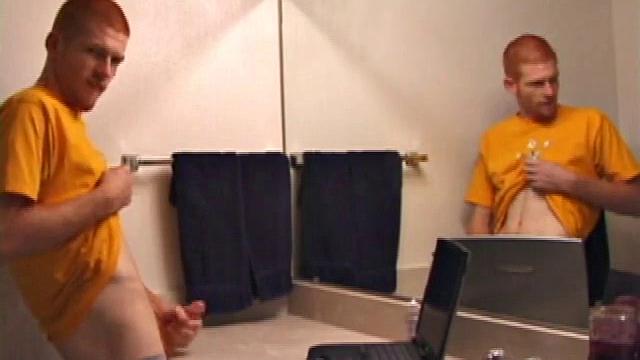 Young Tristian's Hot Solo Scene: Bathroom Jerk Off and Mirror Cum Shot