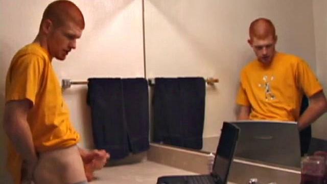 Young Tristian's Hot Solo Scene: Bathroom Jerk Off and Mirror Cum Shot