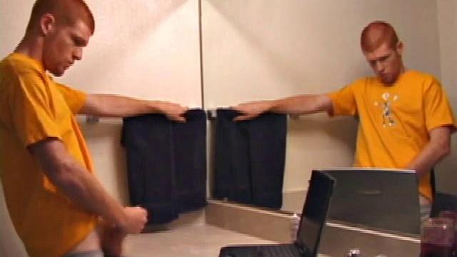 Young Tristian's Hot Solo Scene: Bathroom Jerk Off and Mirror Cum Shot