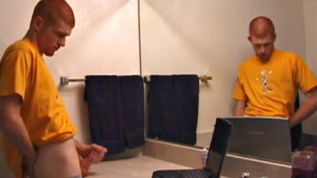 Young Tristian's Hot Solo Scene: Bathroom Jerk Off and Mirror Cum Shot