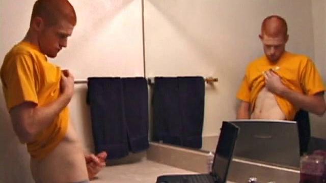 Young Tristian's Hot Solo Scene: Bathroom Jerk Off and Mirror Cum Shot