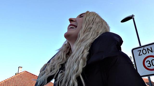 Blonde bombshell takes a hard cock in every hole, with no help from a partner