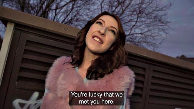 Redhead picked up deepthroating POV before doggystyle