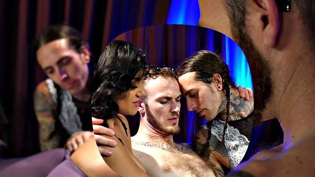 3some bisex MILF in pantyhose fucked by crossdresser