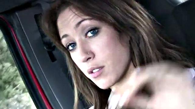 Naughty brunette teen playing