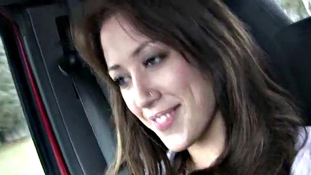 Naughty brunette teen playing