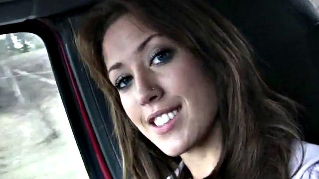 Naughty brunette teen playing