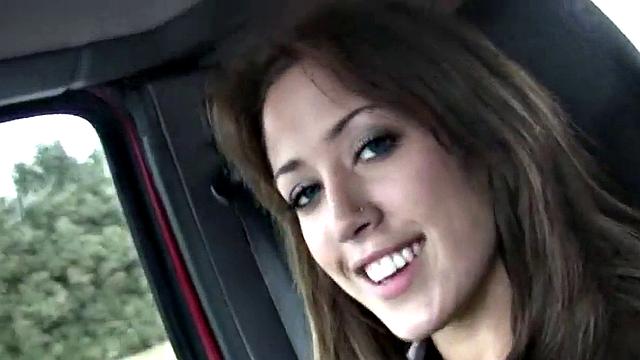 Naughty brunette teen playing