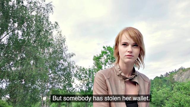 Pulled euro redhead cocksucking outdoors before sex