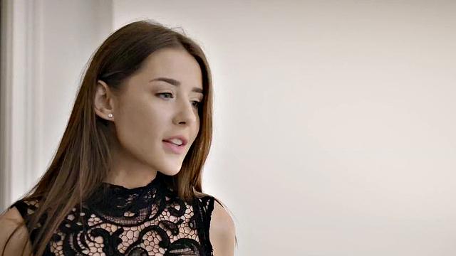 JOYMII - Stunning Girl Sybil Rides Real Estate Agent's Cock To Get The House