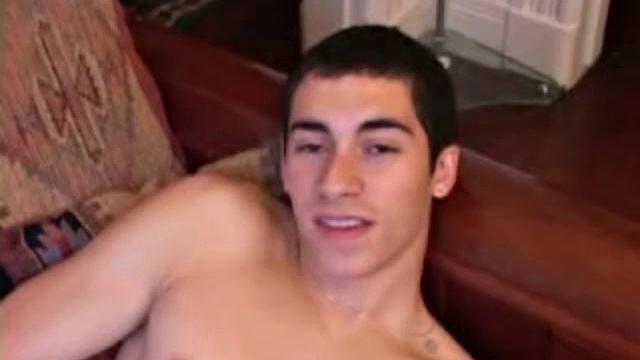 As this solo scene opens, Levi Davis is stroking his cock and inserting a slippery dildo. Levi works it long and hard, until he spills a warm load on his six pack and licks some up.