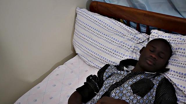 Solo Nubian 21yo petite twink from Africa jerks off