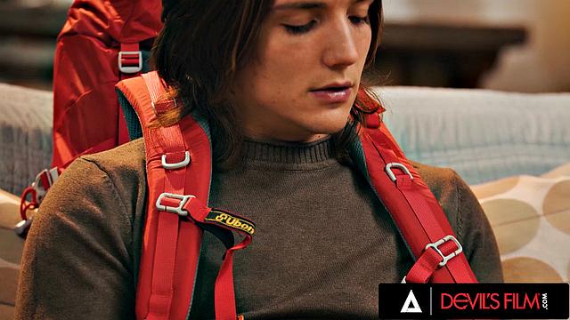 DEVILS FILM - Busty Stepmom Gets Horny While Catching Stepson Jerking And Finishes Him Off