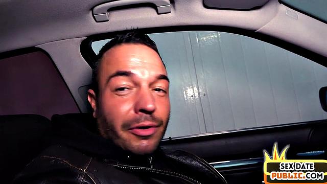 Public babe gets fucked outdoors by sex date guy