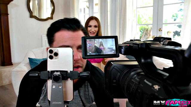 Helping my busty stepsis make a video for fans