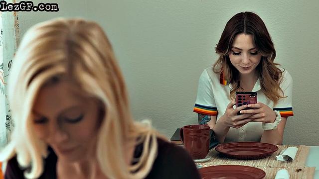 Horny MILF licking petite wet cunt