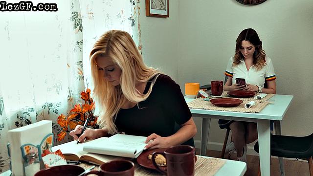 Horny MILF licking petite wet cunt