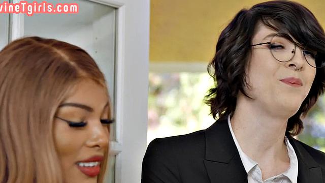 Black divine Tranny in high heels barebacked in asshole