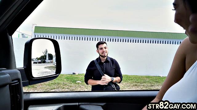 Straight guy finds out van rides come with an unexpected backdoor bonus