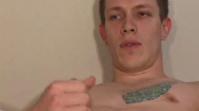 This time it's just Shane and an anal probing sex toy. Shane raises his knees to his shoulders and begins self-penetration pleasure. His cock hardens and he goes to town stroking it until he can't hold back any more and shoots his cum load.