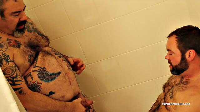 Daddy Zev returns for this wet and wild bareback and piss scene with Topher Phoenix. It's been a while and Zev is ready to open up Topher's tight.