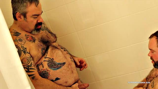 Daddy Zev returns for this wet and wild bareback and piss scene with Topher Phoenix. It's been a while and Zev is ready to open up Topher's tight.