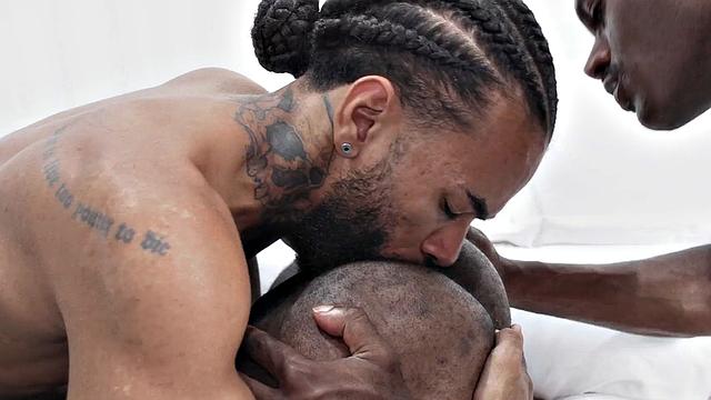 Amateur Black jock gets doggystyled in threesome