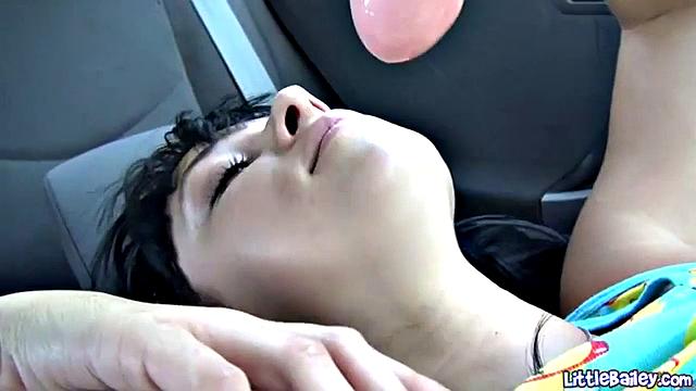 Teen bailey toys her pussy in public