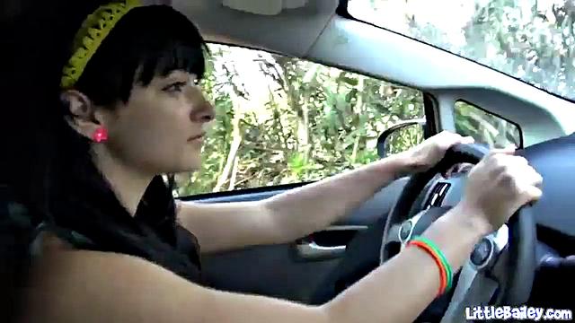 Teen bailey toys her pussy in public