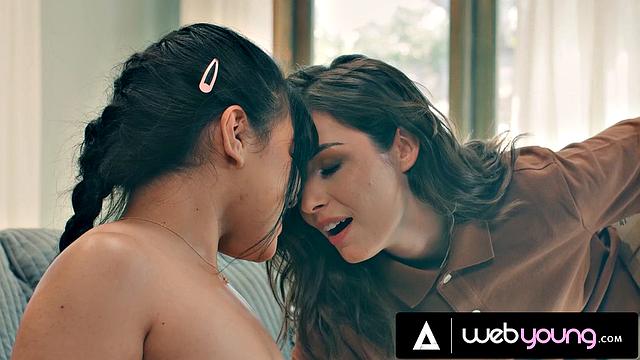 Petite Femdom Summer Col Wants To RUIN Hot Courier Chanel's Tight Pussy With Her STRAP-ON