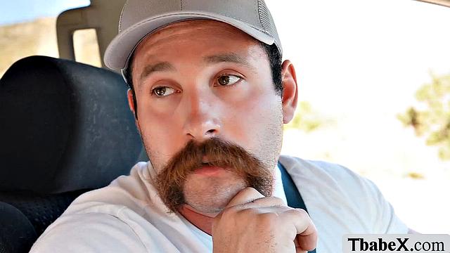 Fucking TS hitchhiker while stopping in the park