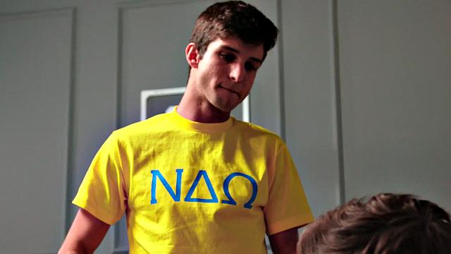 Skinny hairy stud barebacked by cock in doggy style