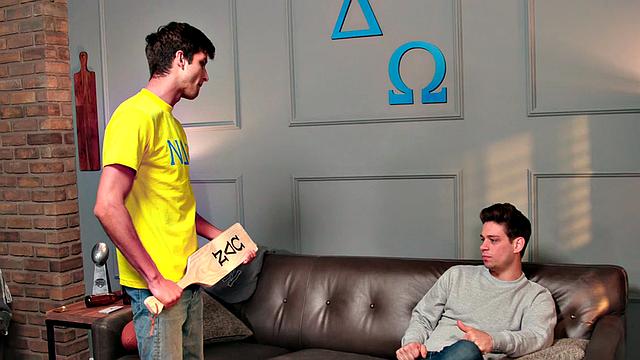 Skinny hairy stud barebacked by cock in doggy style