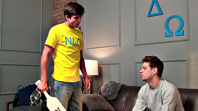 Skinny hairy stud barebacked by cock in doggy style