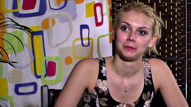 Public BDSM anal babe fucked and facialized in front of voyeurs