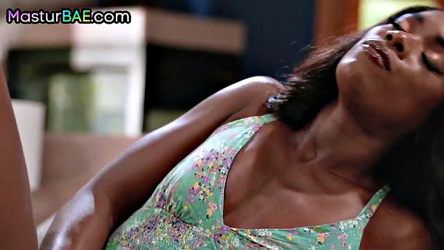 Stunning ebony babe rides BBC lover