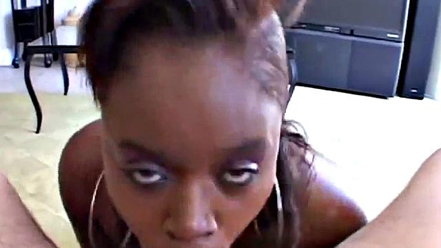 Busty teen goes down on white cock