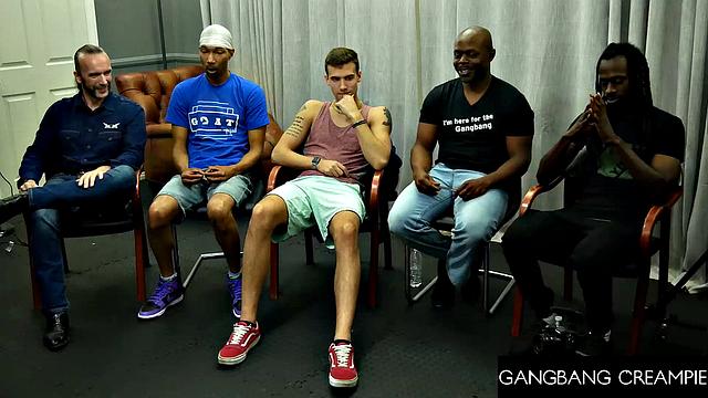 GangbangCreampie - Spitroasted Blonde Gets Her Pussy Pounded Hard