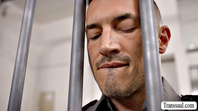 Jail guard fucks horny prisoners in the cell
