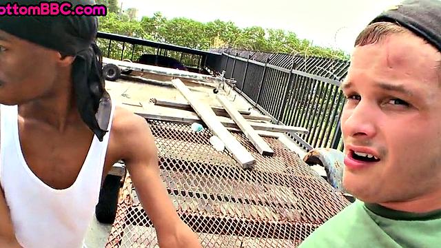 Black thug picked up and assfucked outside in public