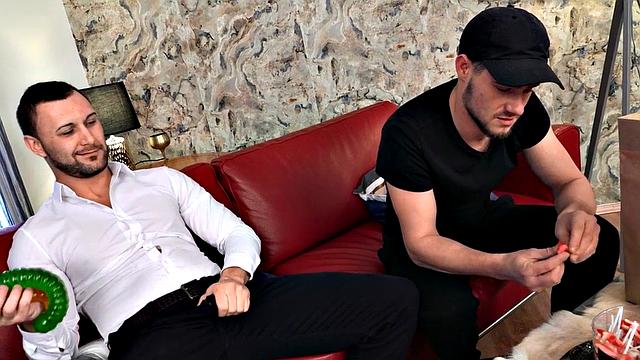 Dominant jock fucks ballgagged stud in greedy ass