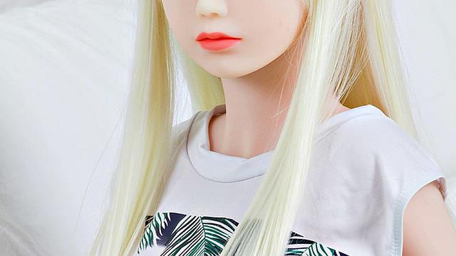 Blonde Mini Love Doll with hot big tits for Doggystyle