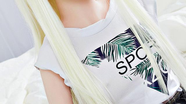 Blonde Mini Love Doll with hot big tits for Doggystyle