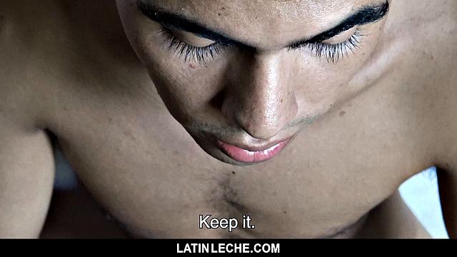 Horny cameraman pays Latin stud to stroke, suck, and take cock