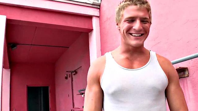 Handsome straight guy gets surprised at the gloryhole
