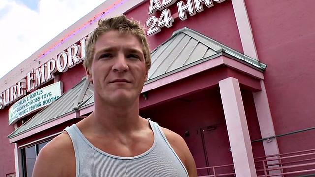 Handsome straight guy gets surprised at the gloryhole