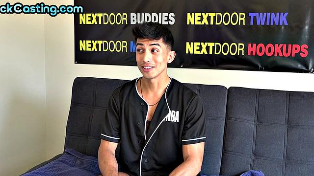 Solo stud jerks dick on casting in amateur masturb